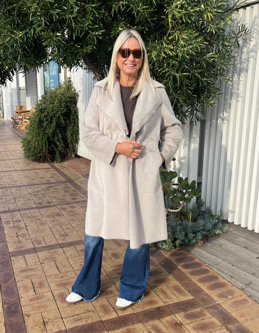 INDIJO ELISE COAT GREY MIST