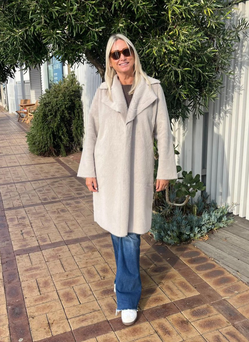 INDIJO ELISE COAT GREY MIST