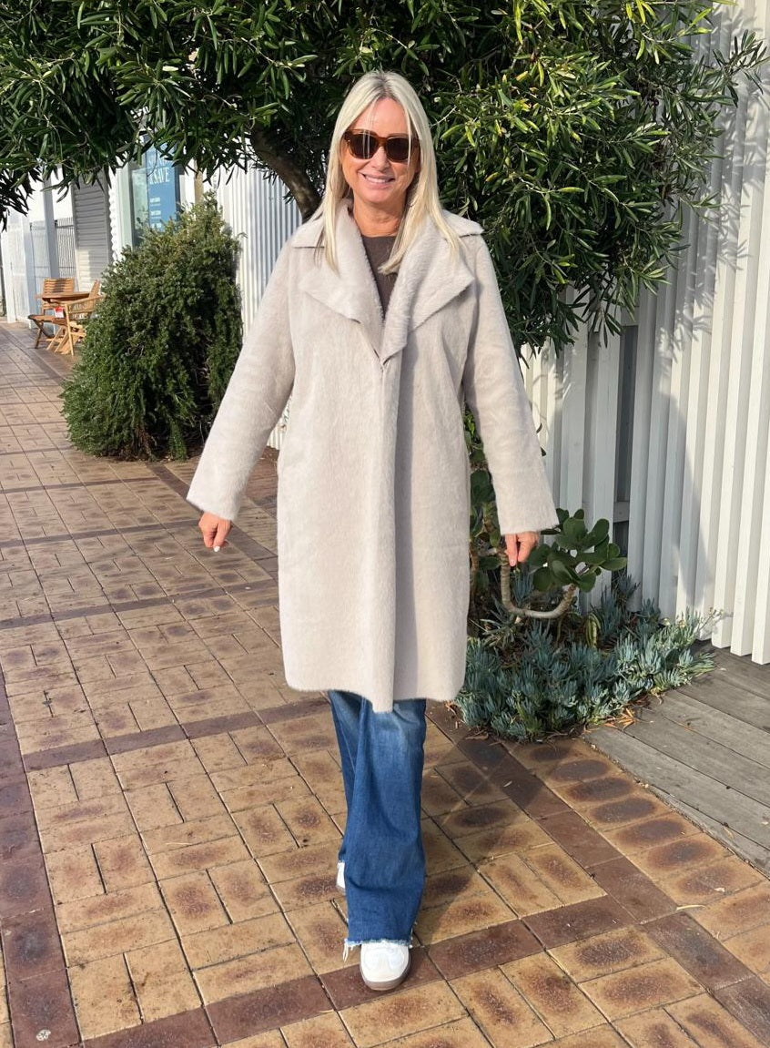 INDIJO ELISE COAT GREY MIST