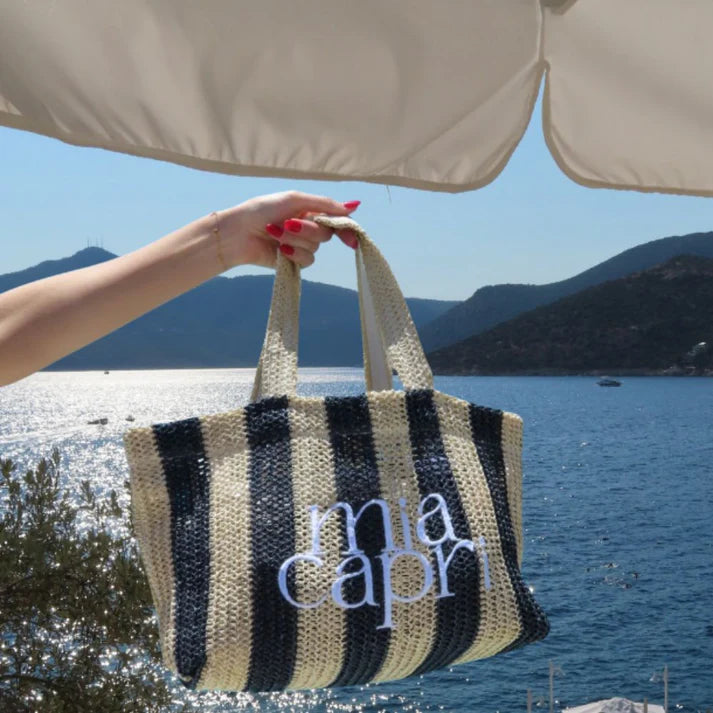 MIA CAPRI VACAY BAG NAVY STRIPE