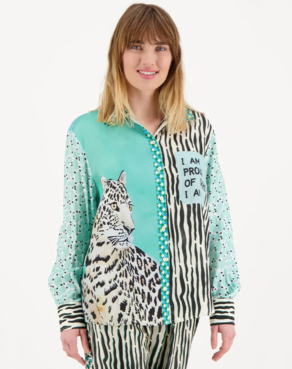 ME369 ISABEL PRINTED SAFARI SHIRT