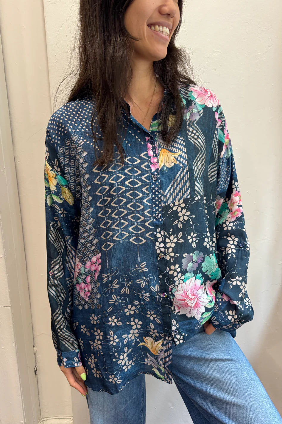 JOHNNY WAS AUDREY OVERSIZED BLOUSE TANDIZ