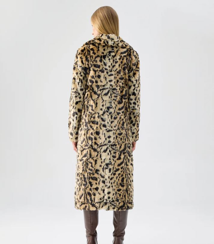 UNREAL FUR THE LONG SONG COAT LIGHT LEOPARD