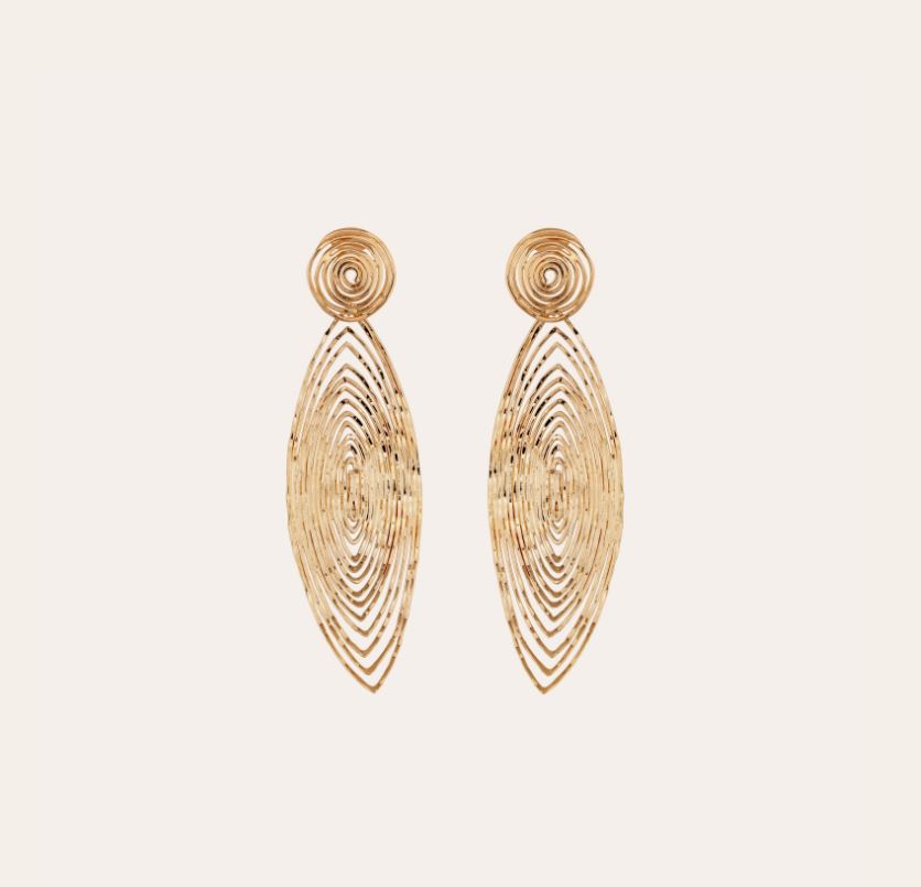 GAS BIJOUX LONG WAVE EARRINGS LARGE GOLD