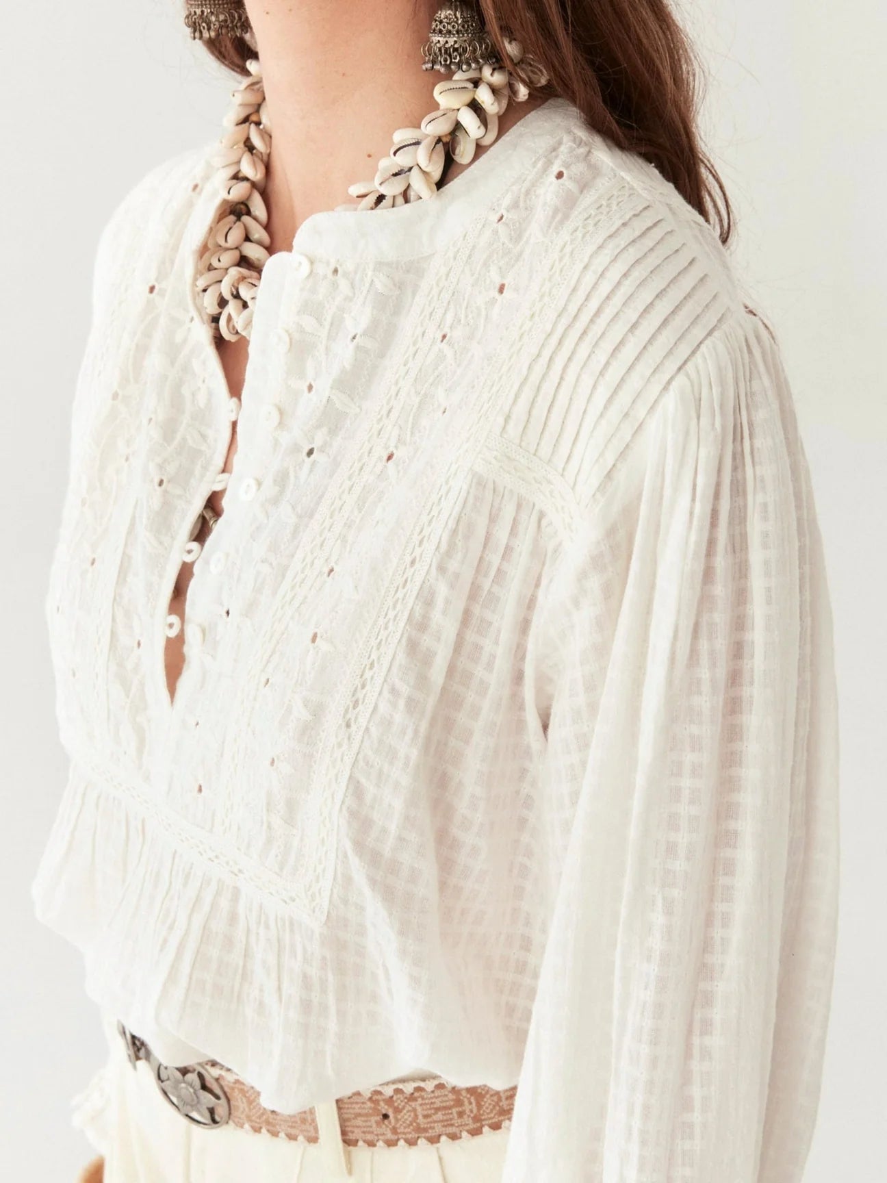 MAISON HOTEL SABINE BLOUSE LORD BYRON OFF WHITE