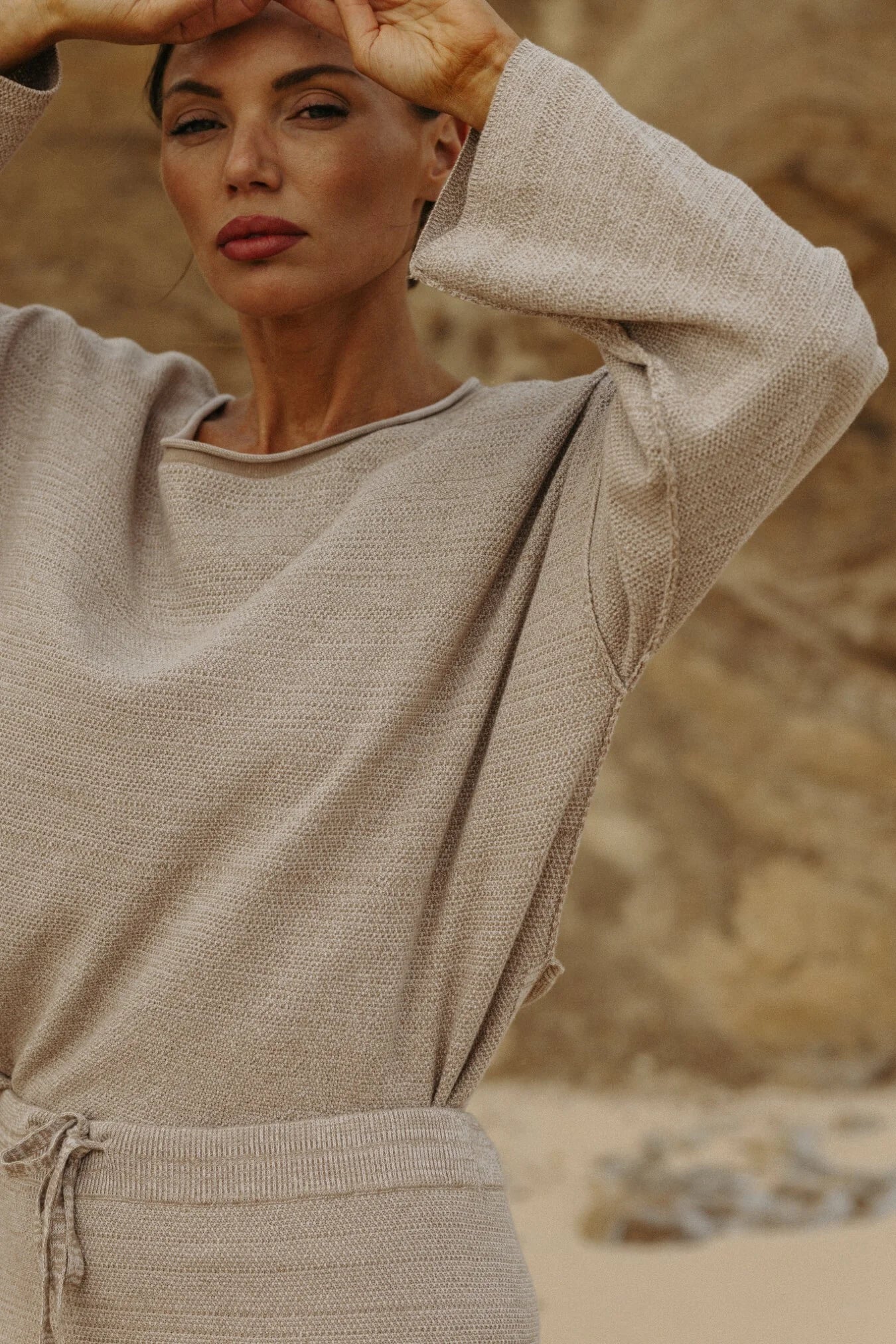 TALAMAYA RETREAT COTTON TWIST PULLOVER SUNSET