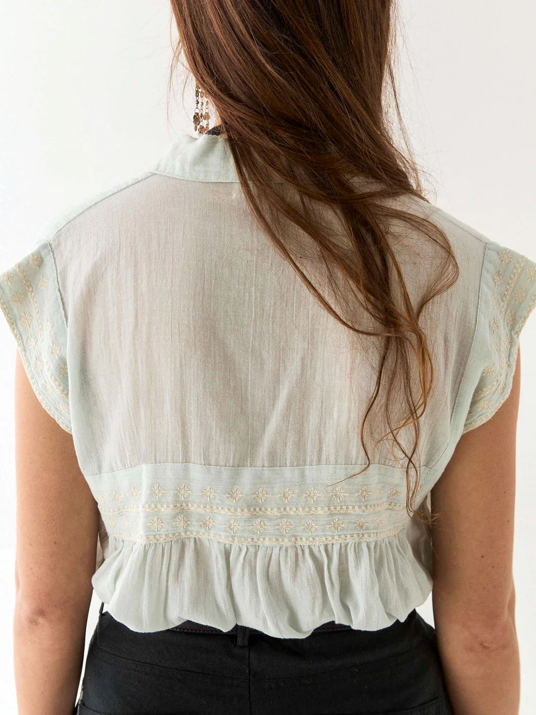 MAISON HOTEL MAFALDA BLOUSE DAISY AZZURO