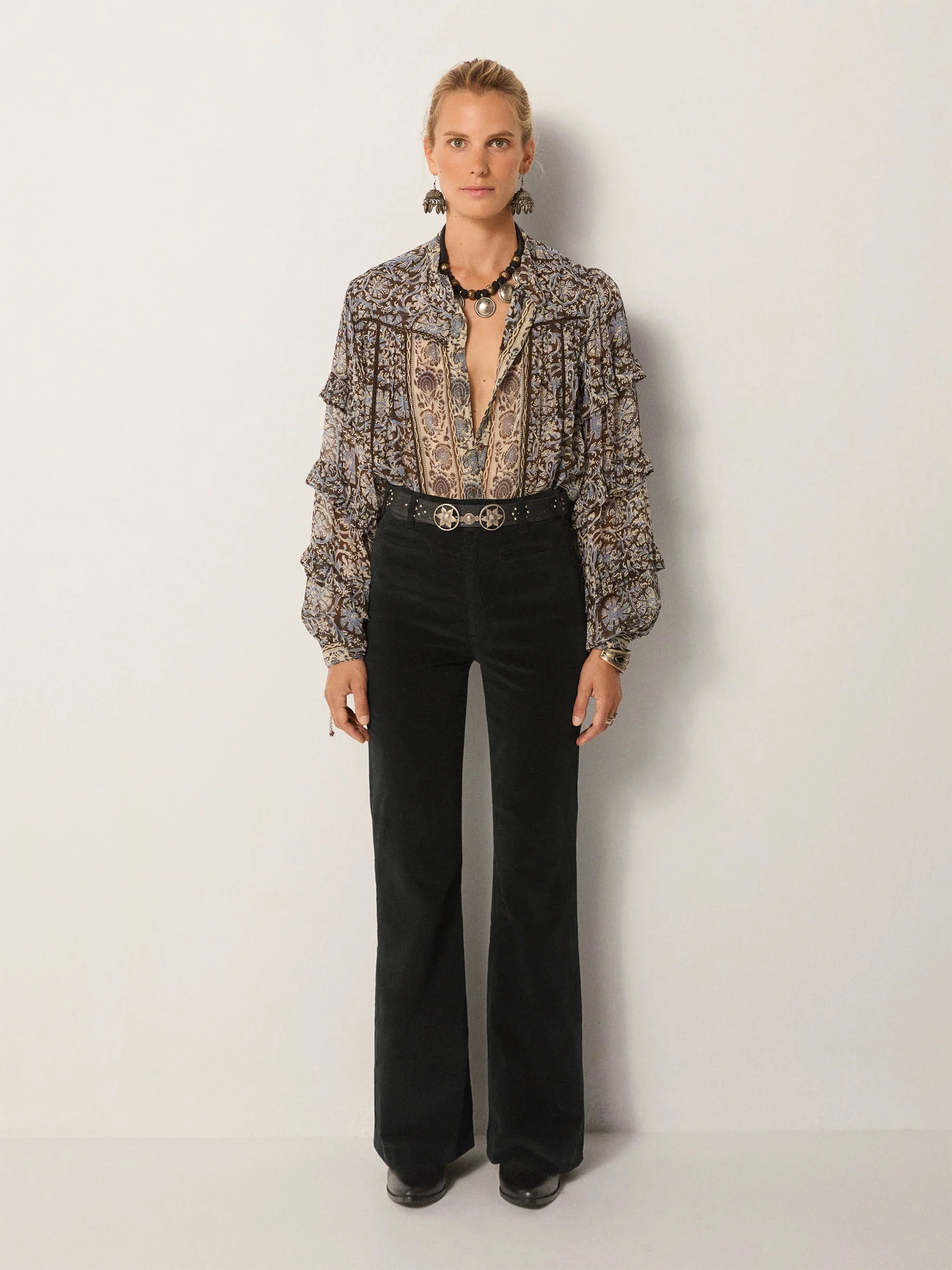 MAISON HOTEL CAMILLA BLOUSE BLUE ORCHID