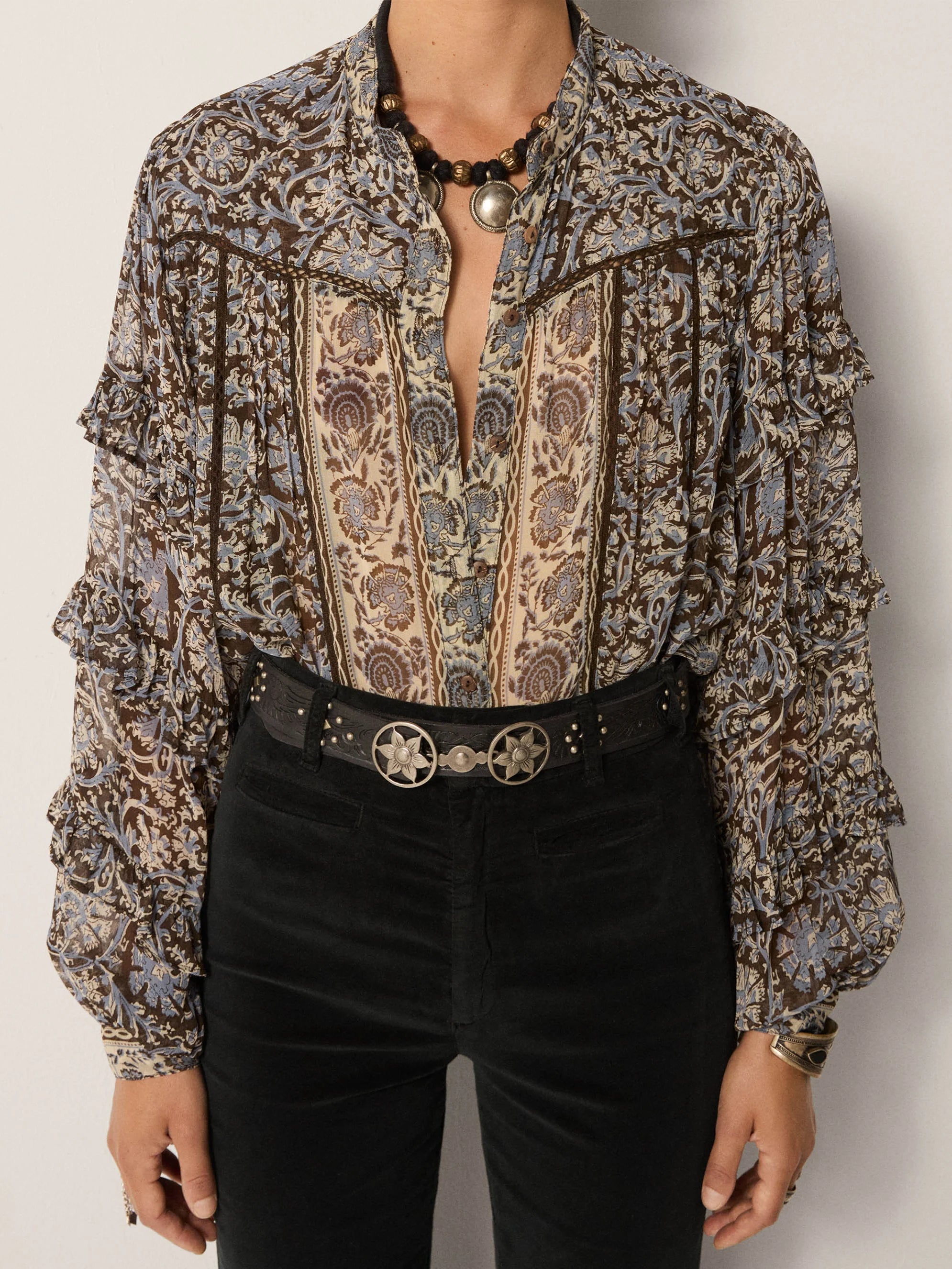 MAISON HOTEL CAMILLA BLOUSE BLUE ORCHID