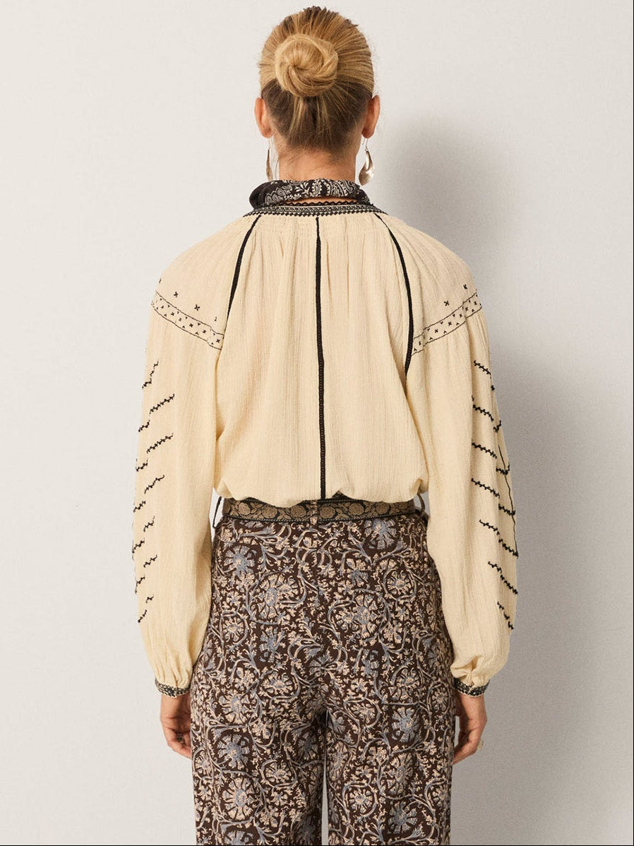 MAISON HOTEL RINGO BLOUSE PETIT CROIX IVORY