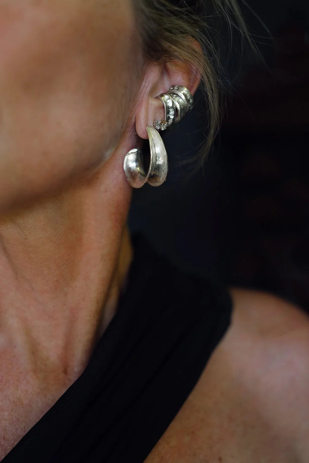 EWA THE MALAI SILVER HOOPS