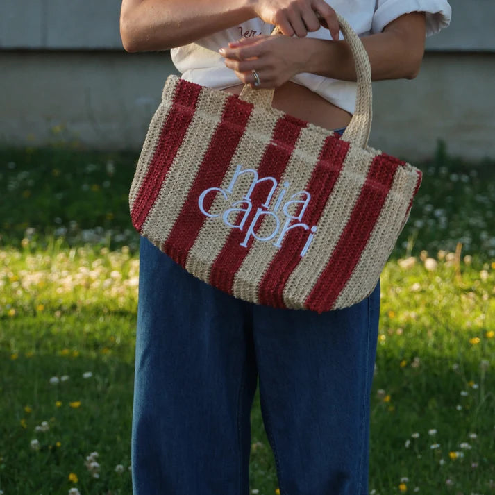 MIA CAPRI VACAY BAG RED STRIPE