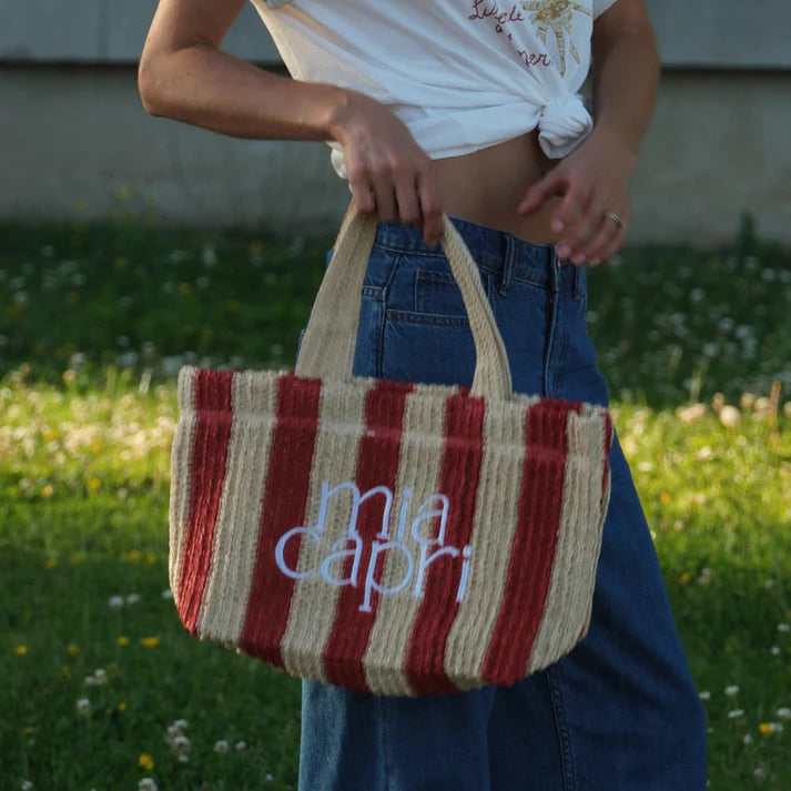 MIA CAPRI VACAY BAG RED STRIPE