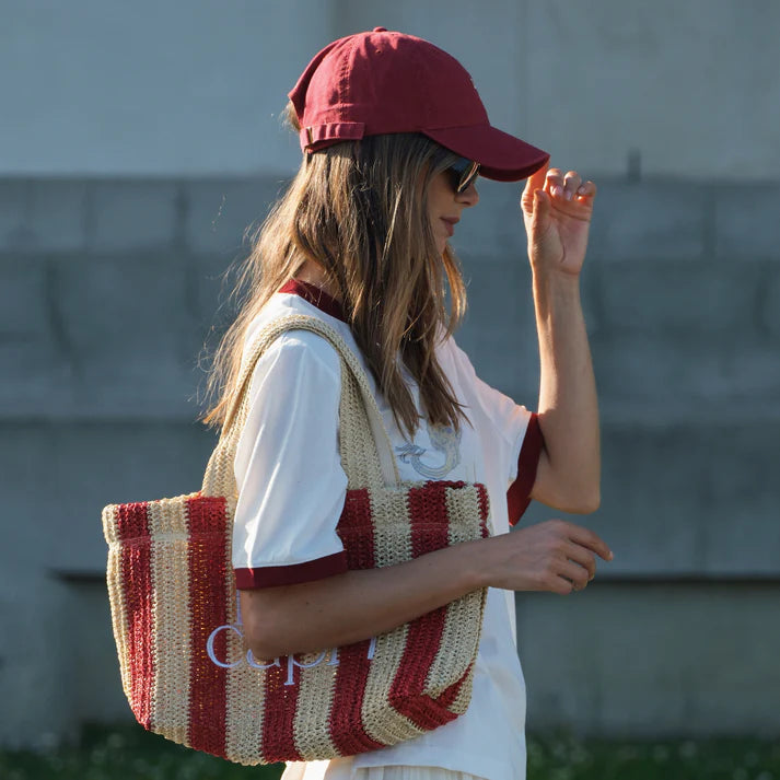 MIA CAPRI VACAY BAG RED STRIPE