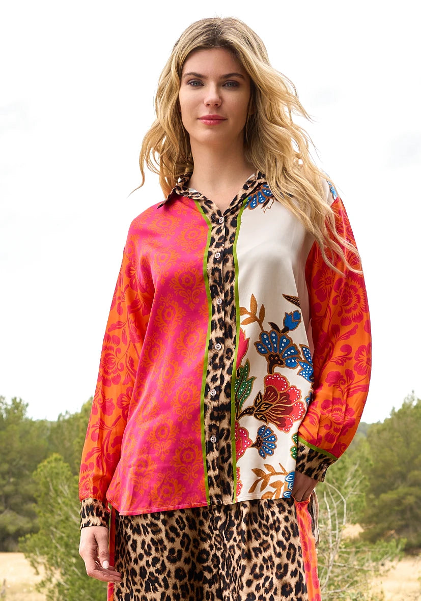MISS GOODLIFE LEO PAISLEY BLOUSE