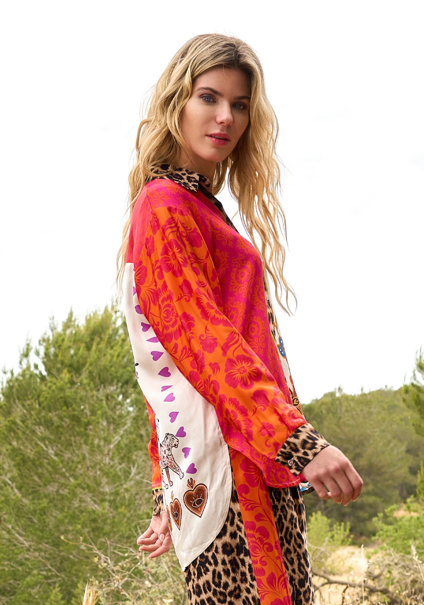 MISS GOODLIFE LEO PAISLEY BLOUSE