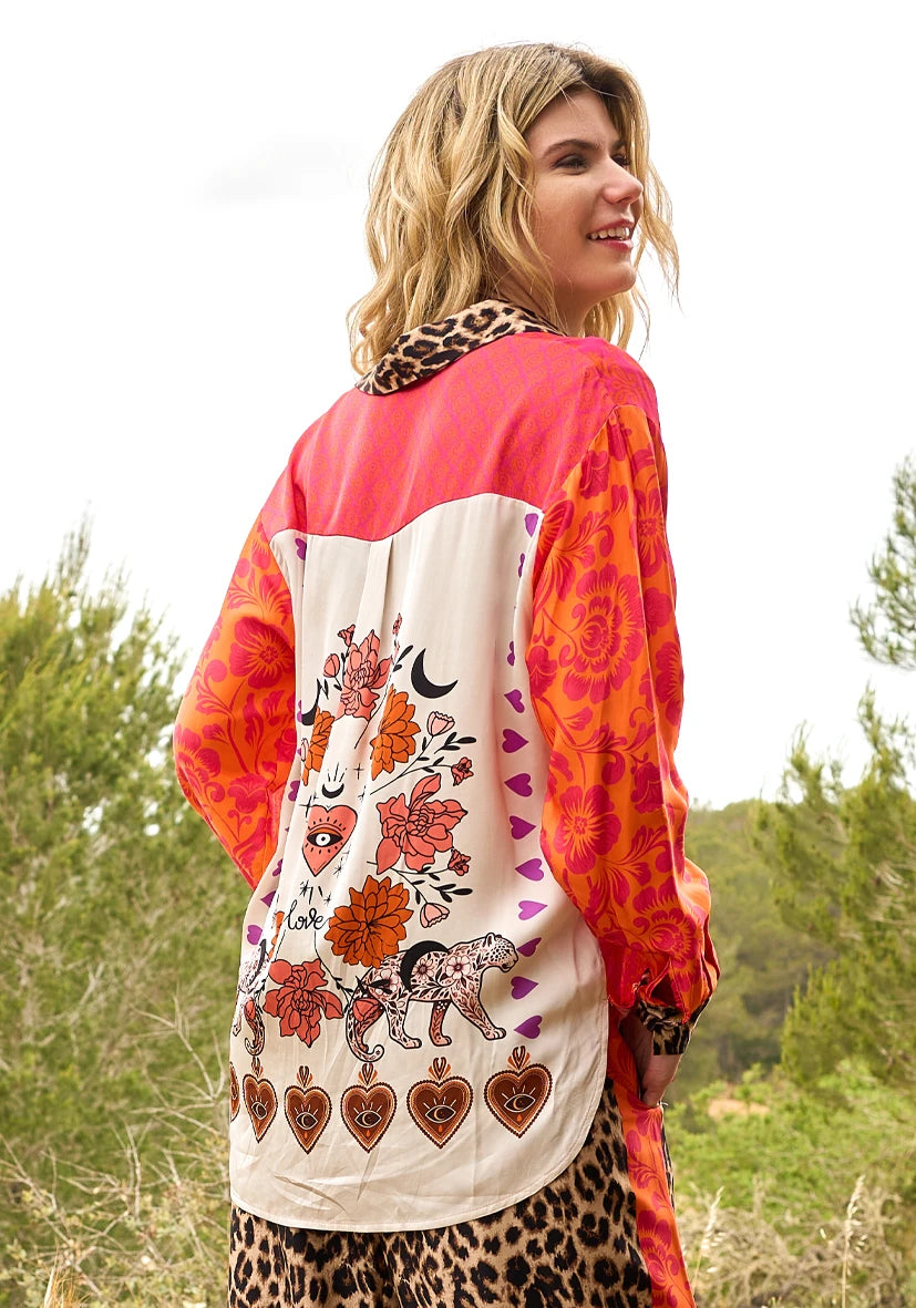 MISS GOODLIFE LEO PAISLEY BLOUSE