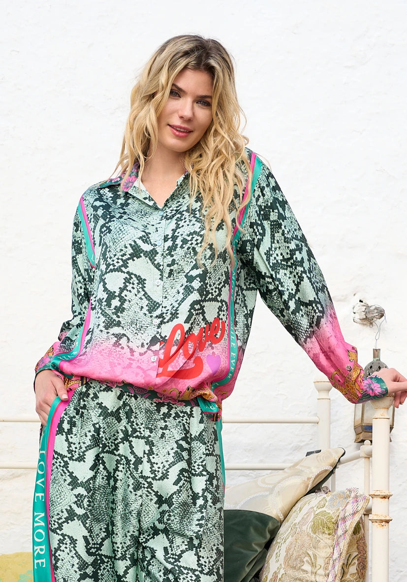 MISS GOODLIFE SMILE LOVE BLOUSE GREEN