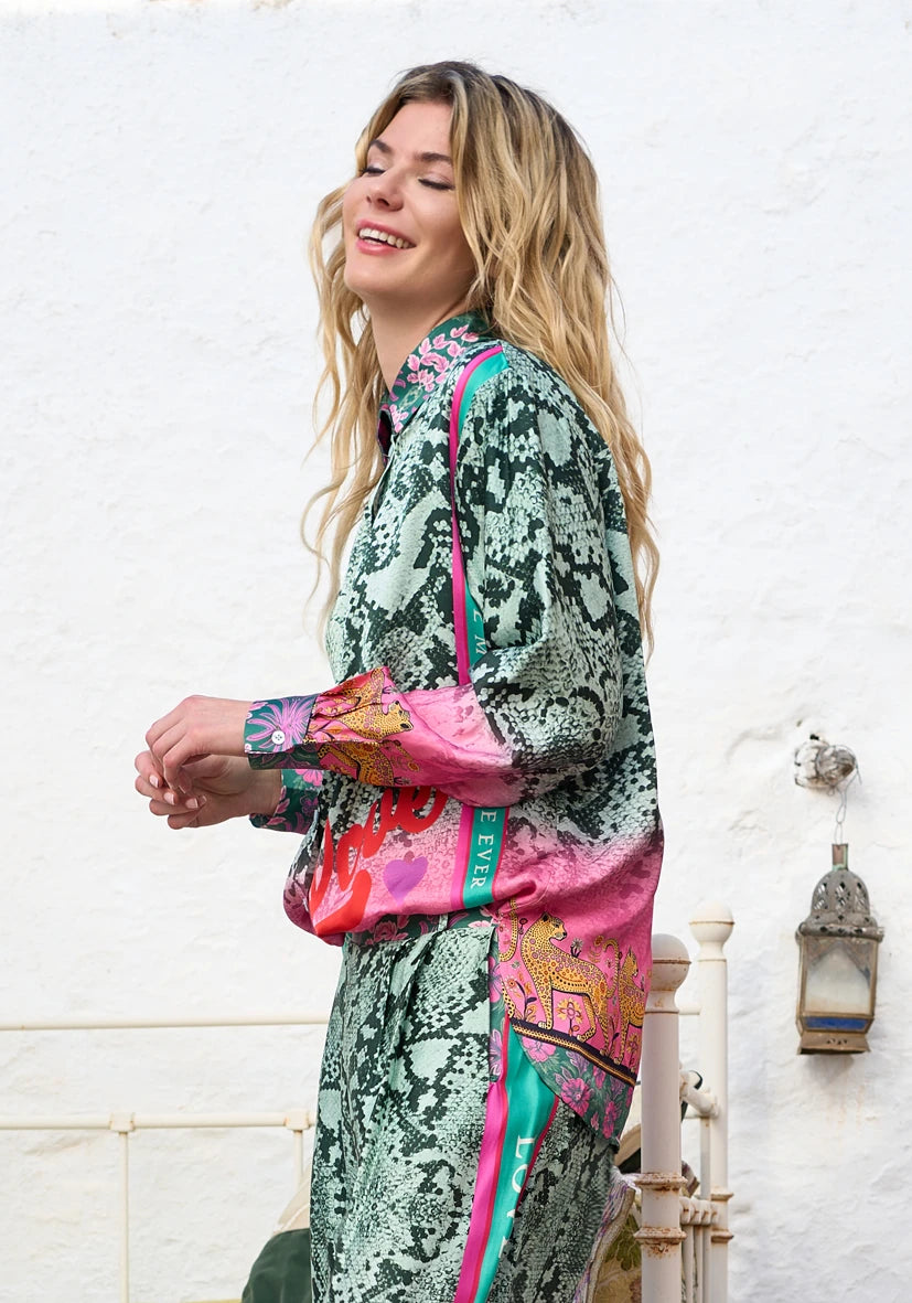 MISS GOODLIFE SMILE LOVE BLOUSE GREEN