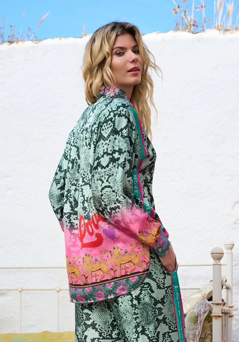 MISS GOODLIFE SMILE LOVE BLOUSE GREEN