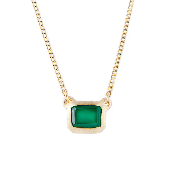 FAIRLEY GREEN AGATE DECO NECKLACE