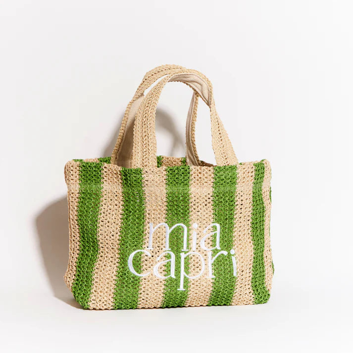 MIA CAPRI VACAY BAG GREEN STRIPE