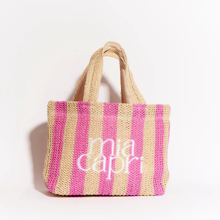 MIA CAPRI VACAY BAG PINK STRIPE