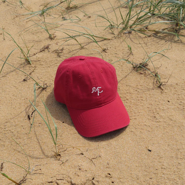 MIA CAPRI EMBROIDERED CAP RED