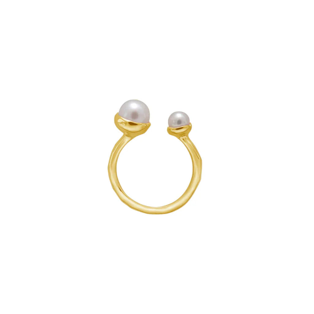 MURKANI RIVIERA DOUBLE PEARL RING - 18KT YELLOW GOLD