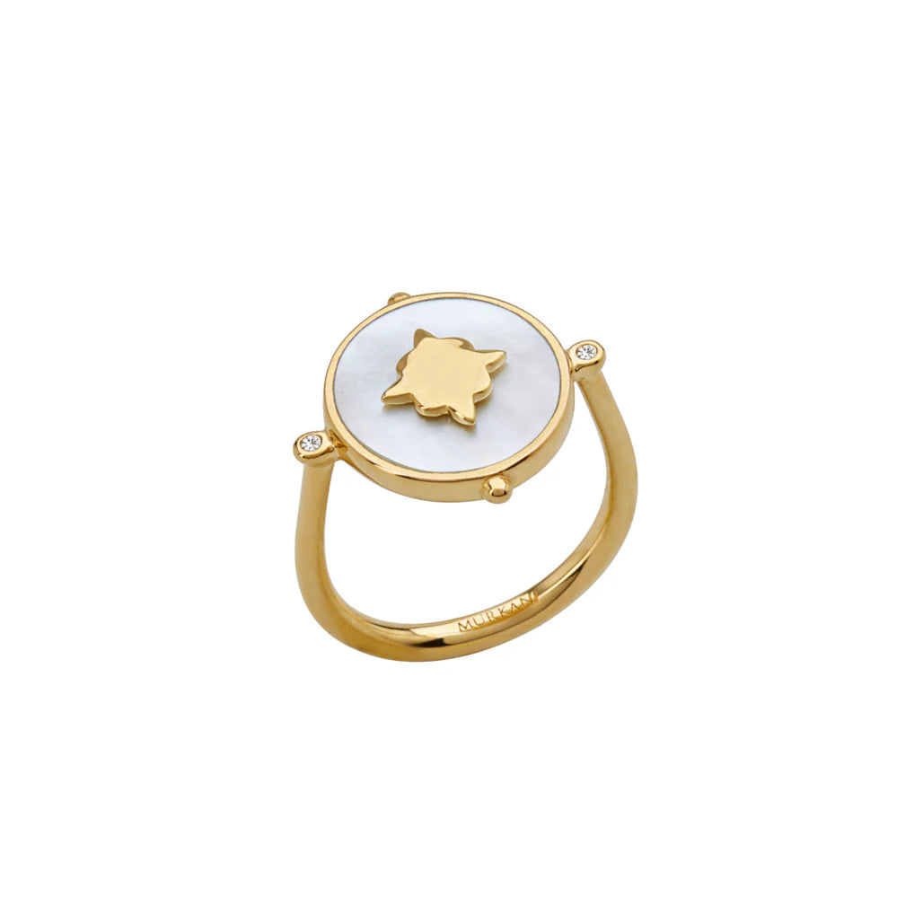 MURKANI TEMPLE MOON RING - 18KT YELLOW GOLD