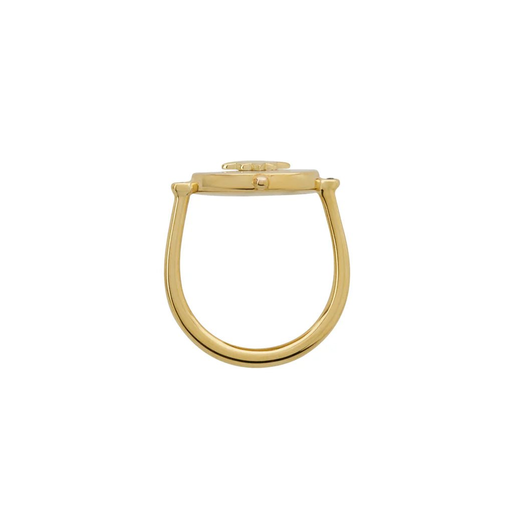 MURKANI TEMPLE MOON RING - 18KT YELLOW GOLD