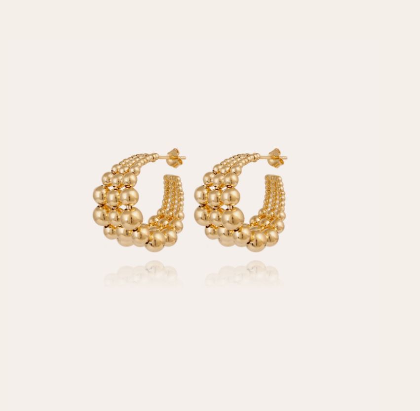 GAS BIJOUX MULTIPERLA HOOP EARRINGS MINI GOLD