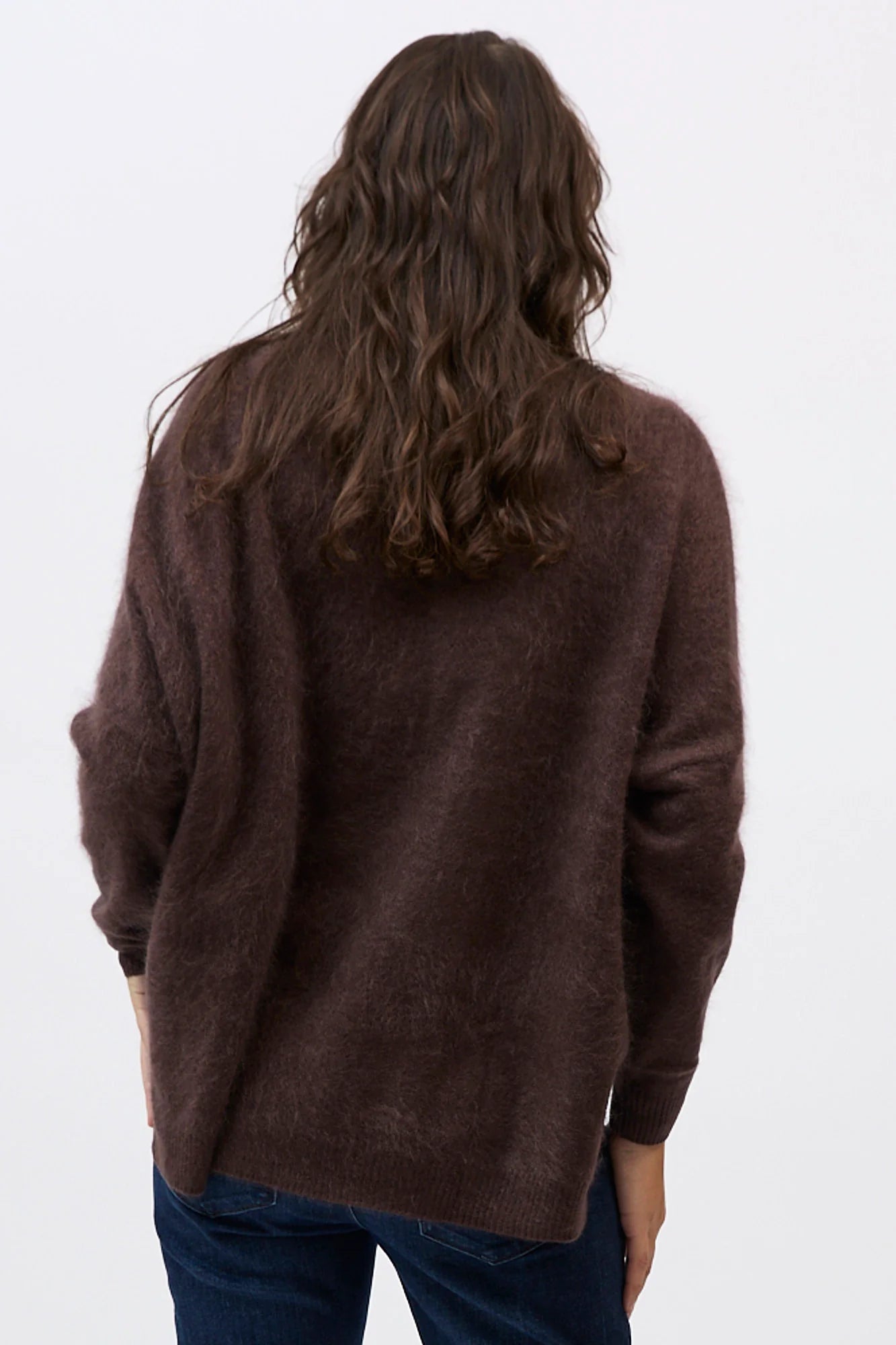MIA FRATINO MACY CARDI DARK CHOCOLATE