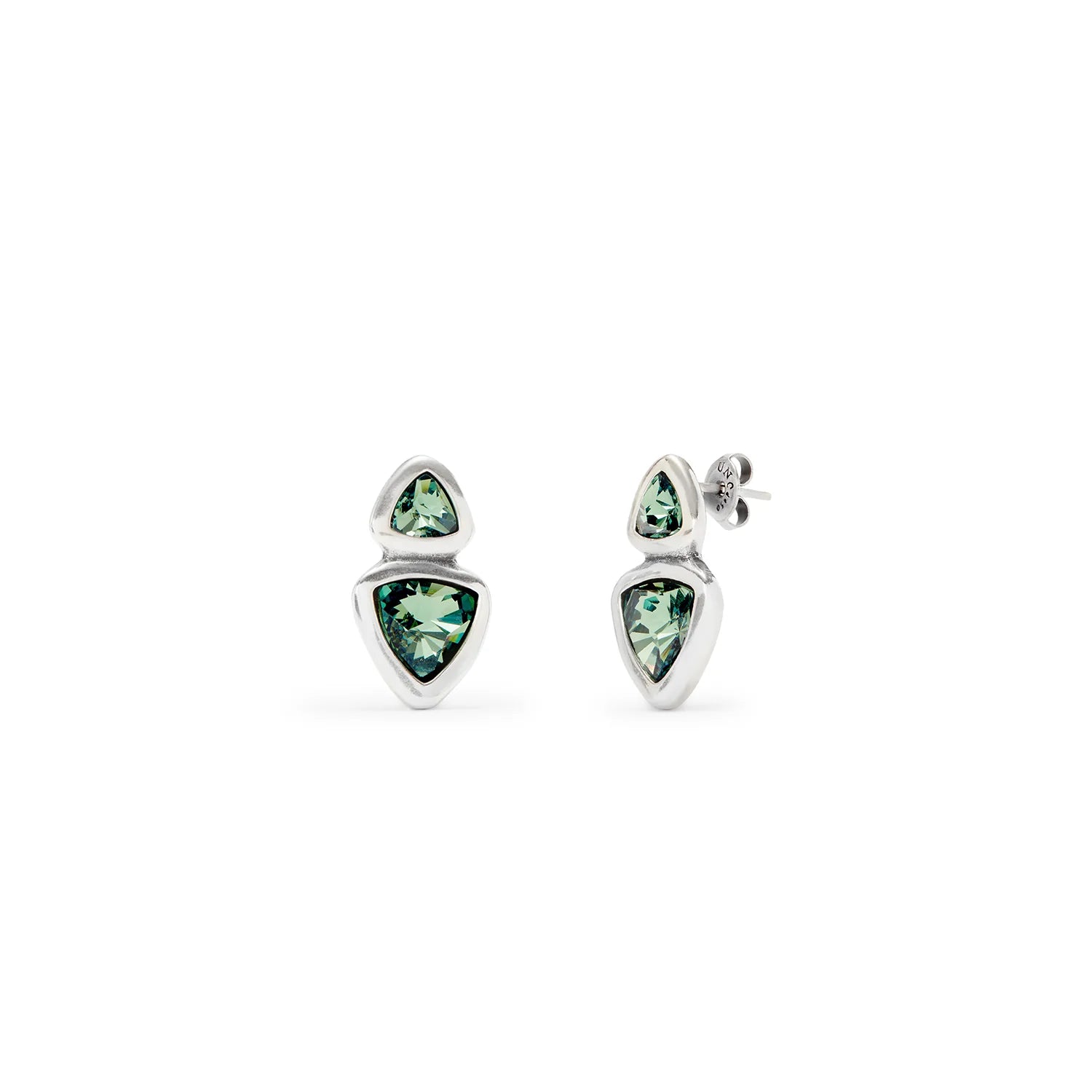 UNOde50 SER CAMALEONICA DROP EARRINGS WITH GREEN CRYSTALS