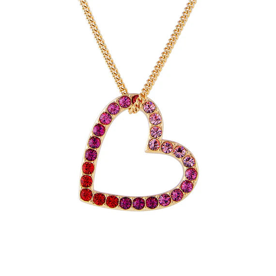 FAIRLEY PINK OMBRE HEART NECKLACE