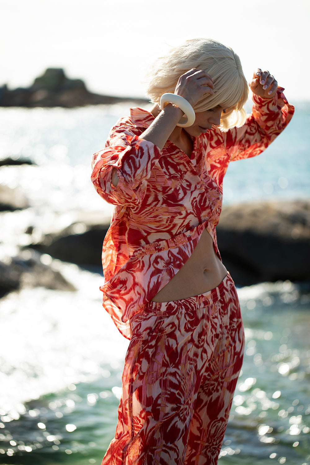 ONESEASON CLAUDIA SHIRT PROCIDA SUSHI VOILE FIESTA