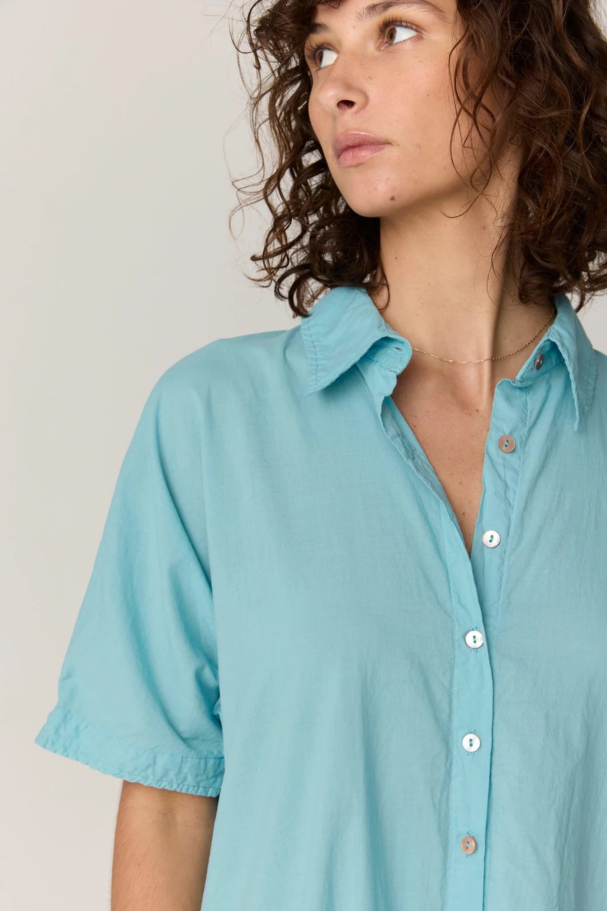 PRIMNESS DEVOILE SHIRT DRESS SEA FOAM