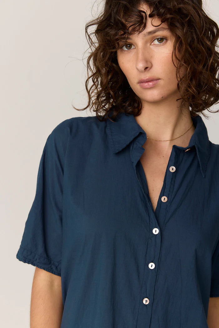 PRIMNESS DEVOILE SHIRT DRESS DARK NAVY