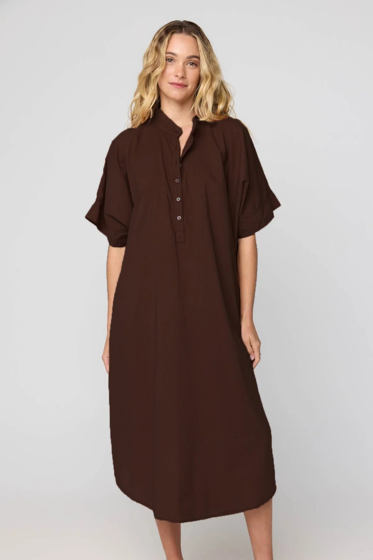 PRIMNESS AVERY SHIRT DRESS CHOCOLATE