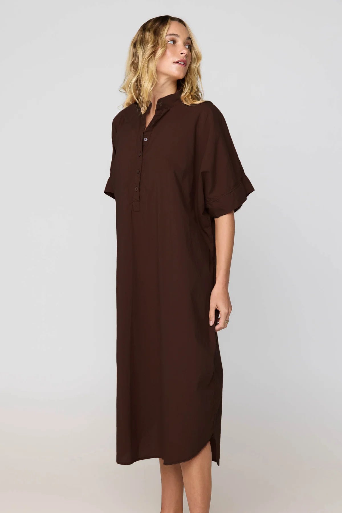 PRIMNESS AVERY SHIRT DRESS CHOCOLATE