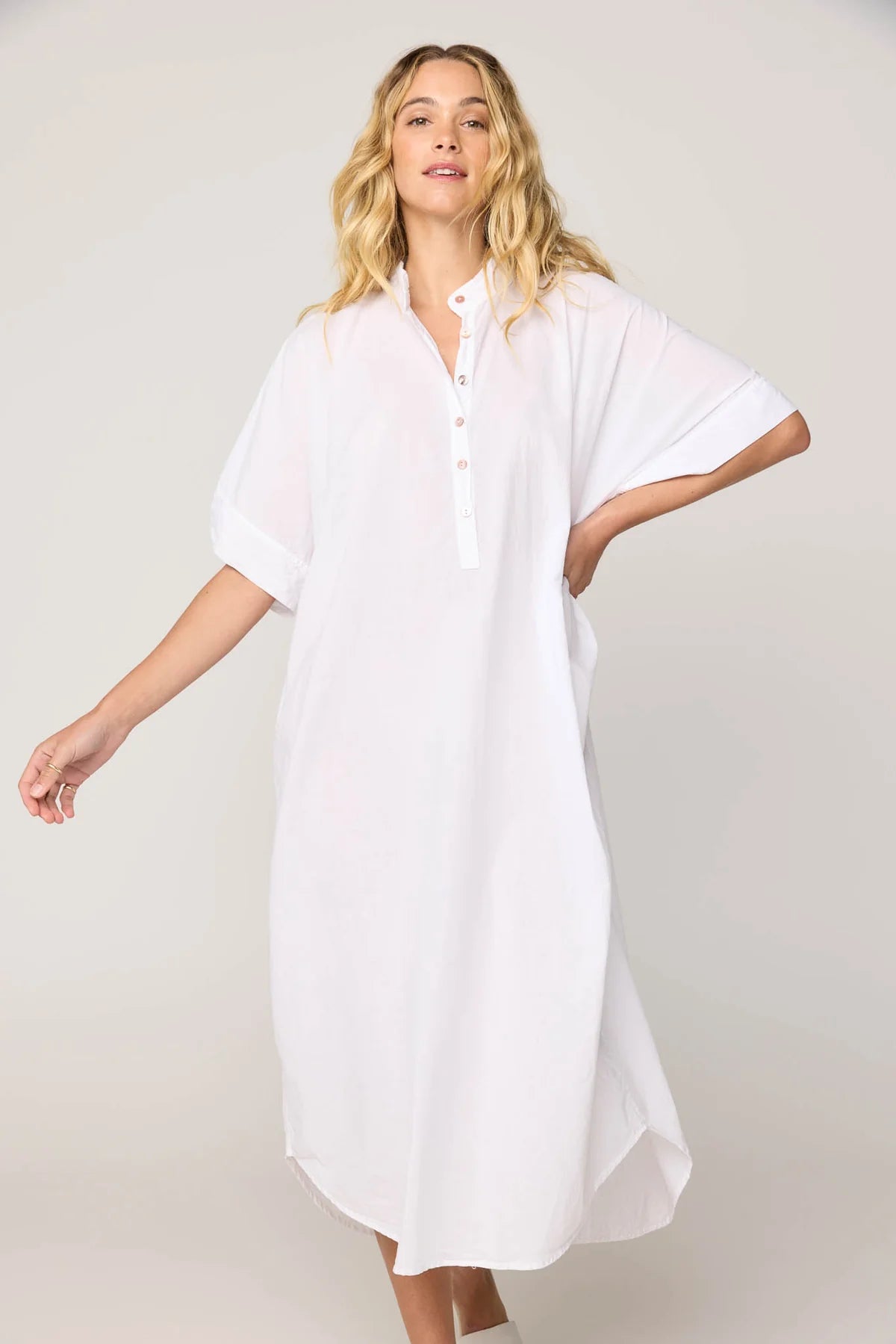 PRIMNESS AVERY SHIRT DRESS  BLANC