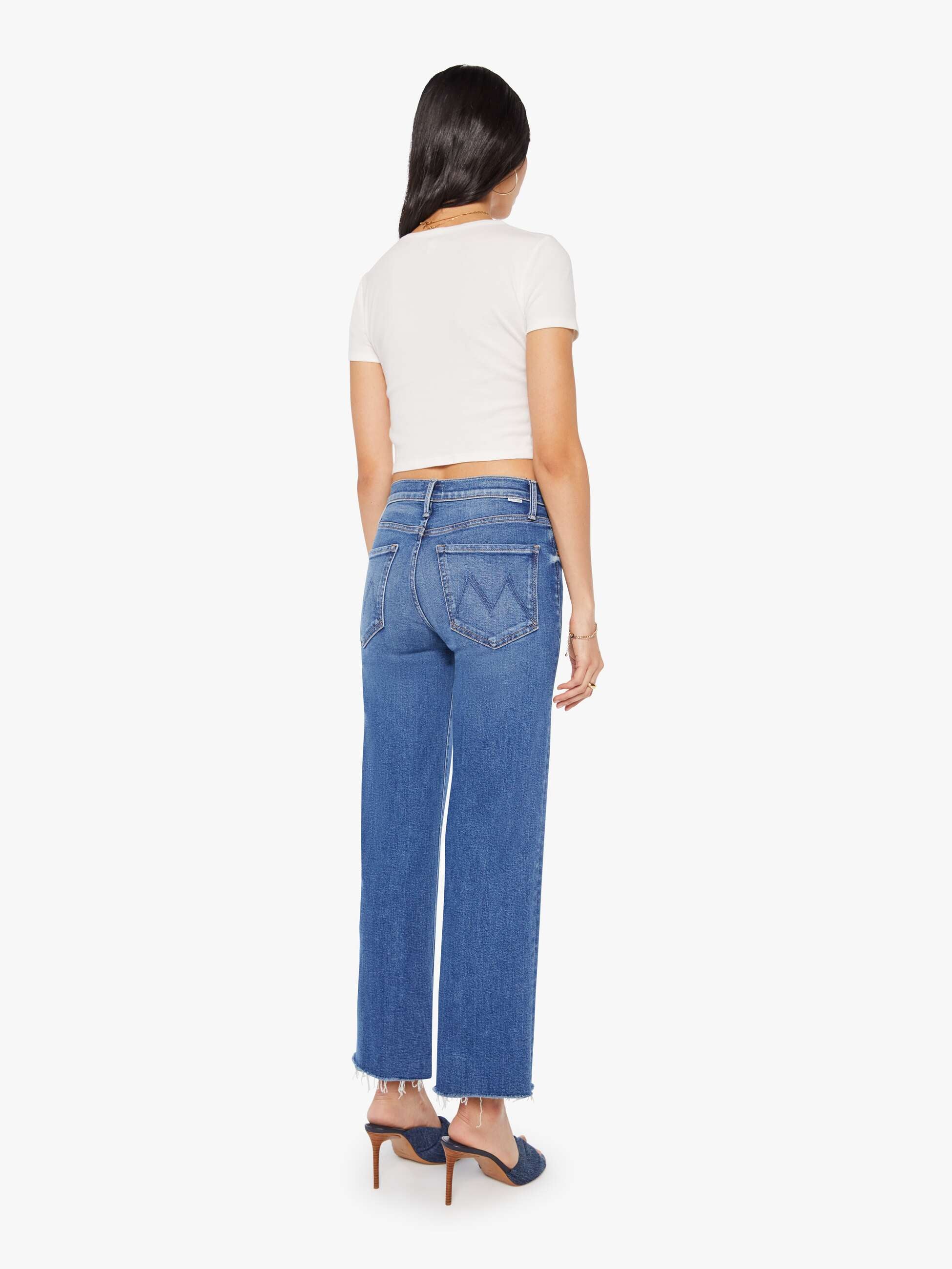 MOTHER THE MID RISE RAMBLER ZIP ANKLE FRAY DUGOUT DOOBIES