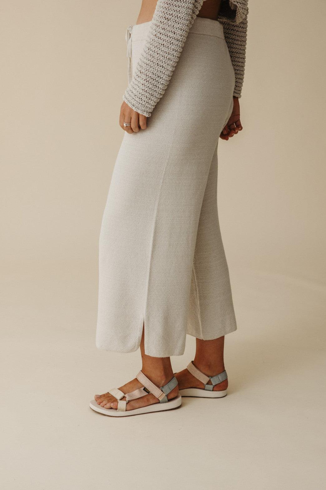 TALAMAYA RETREAT COTTON TWIST PANT SILVER & SALT