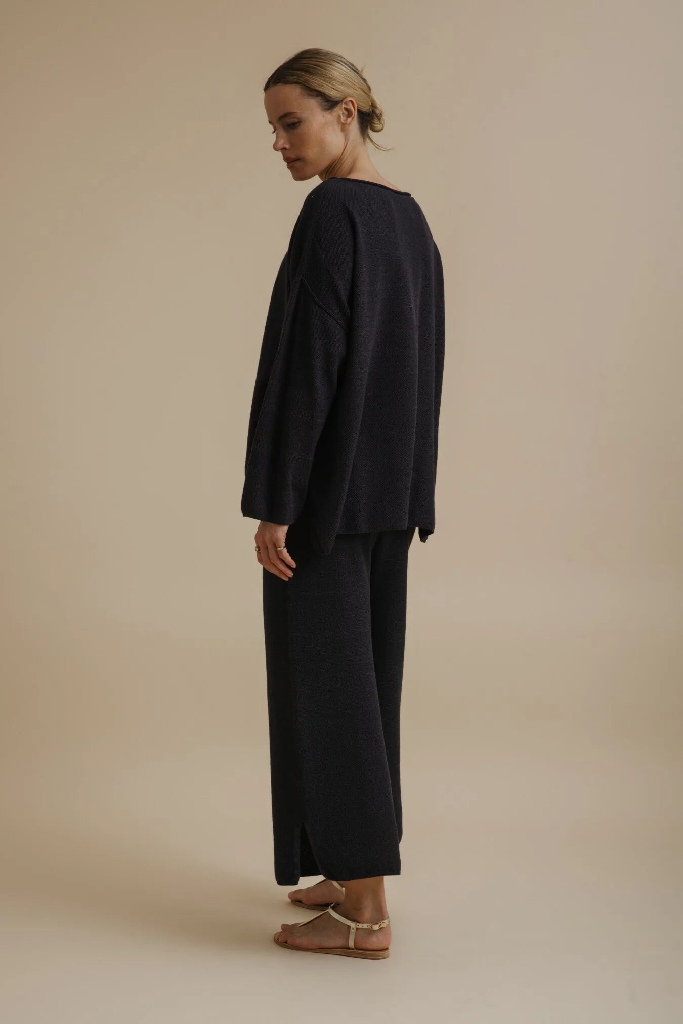 TALAMAYA RETREAT COTTON TWIST PANT DEEP OCEAN