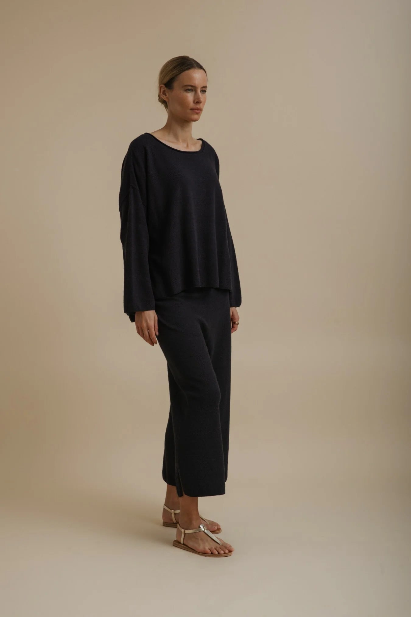 TALAMAYA RETREAT COTTON TWIST PANT DEEP OCEAN