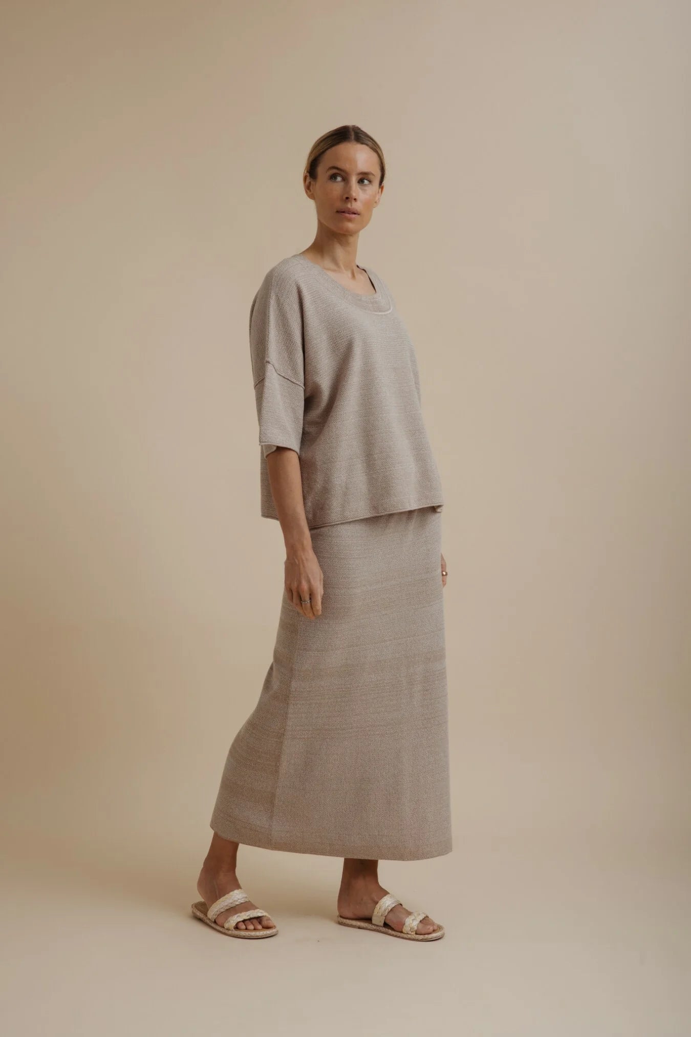 TALAMAYA RETREAT COTTON TWIST TEE PULLOVER SUNSET