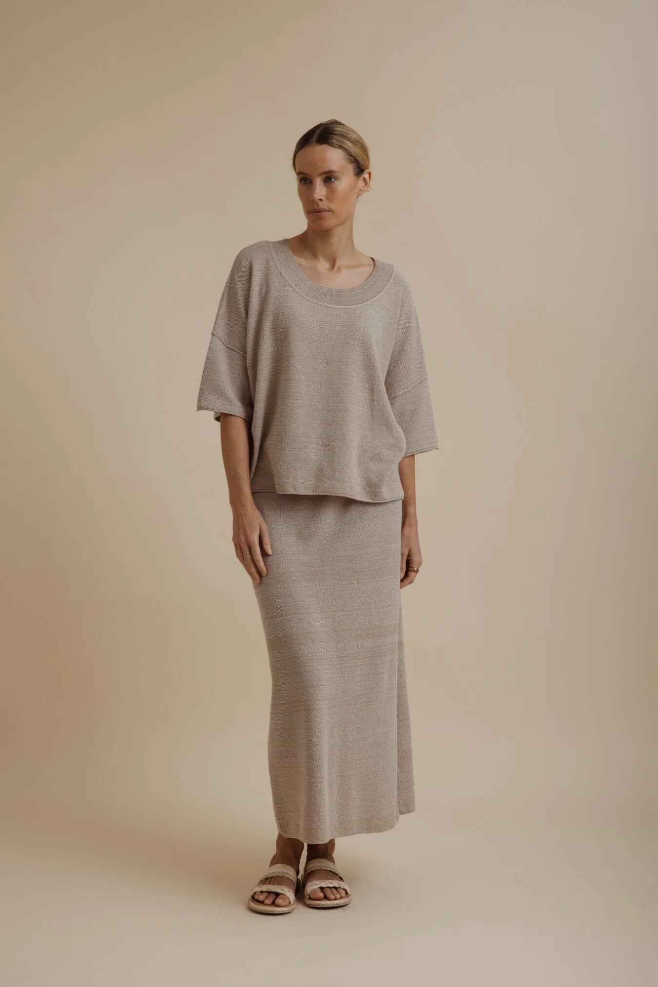 TALAMAYA RETREAT COTTON TWIST TEE PULLOVER SUNSET