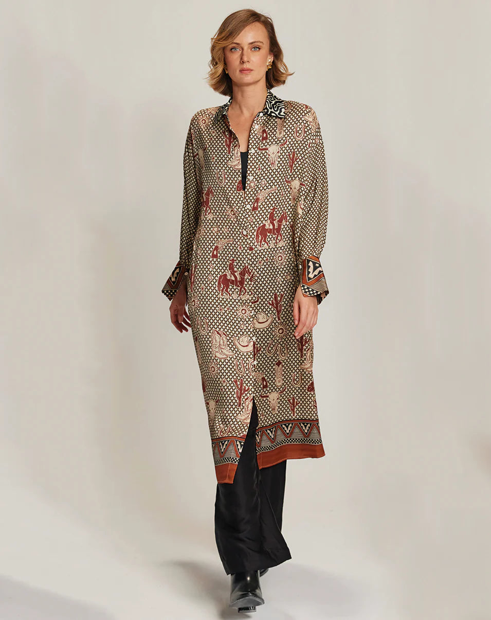 ME369 ATHENA COLLAR DRESS RODEO