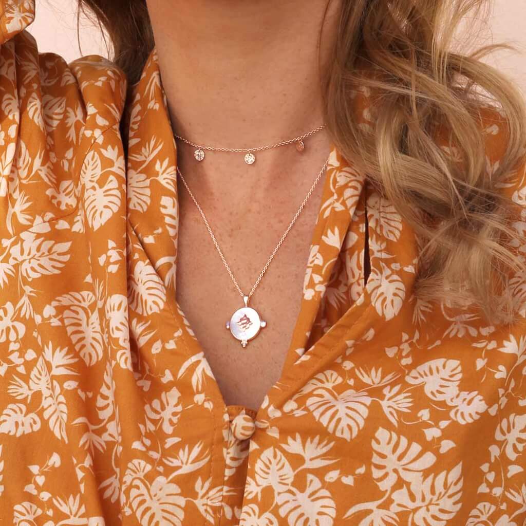 MURKANI OVAL NECKLACE WITH MOTHER OF PEARL ROSE GOLD