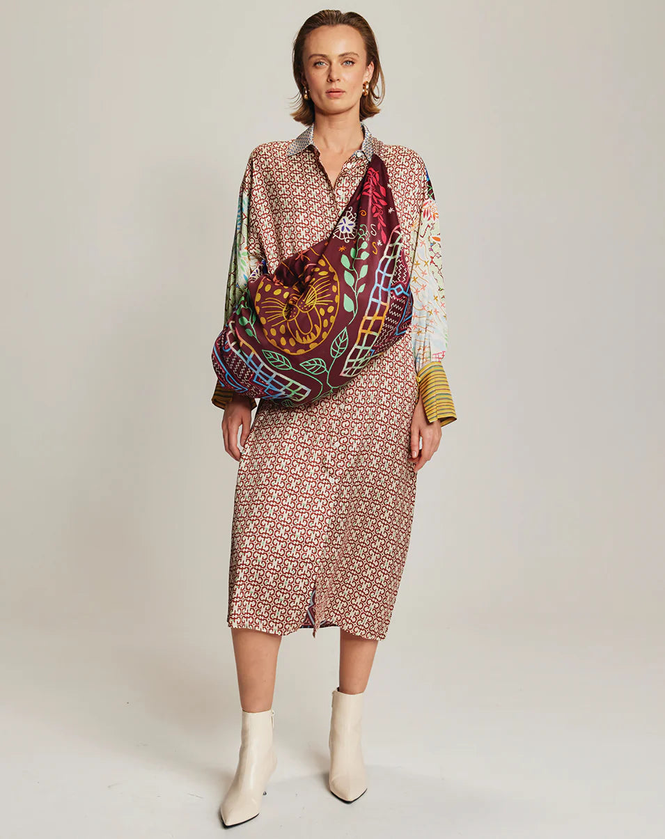 ME369 ATHENA COLLAR BUTTON UP DRESS SHIPIBO